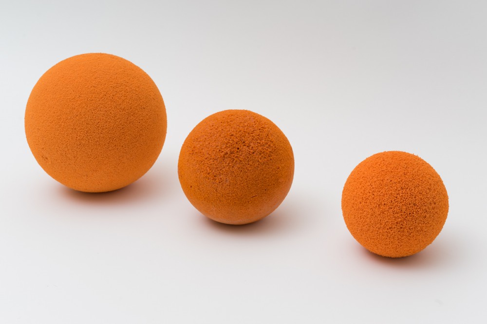 Sponge balls for cleaning cement pipes